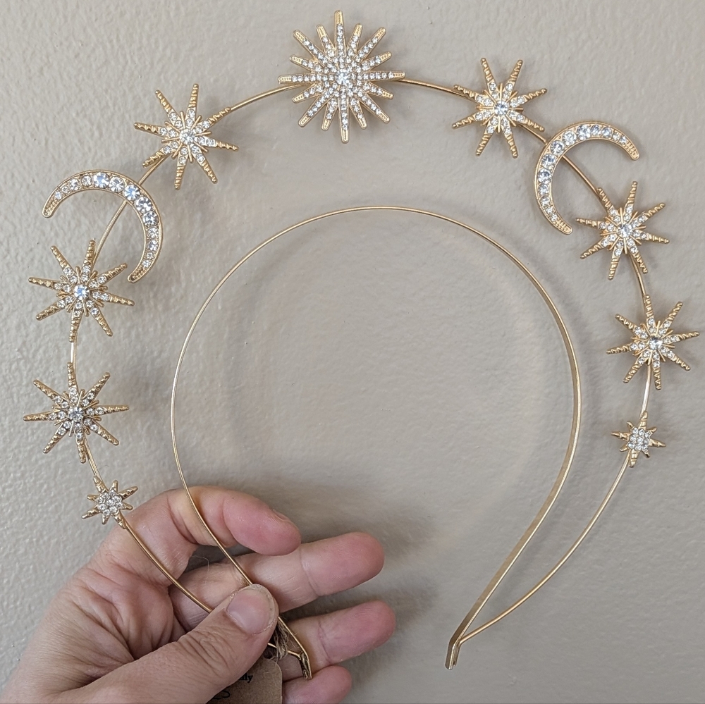 Gold Star and Moon Halo Headband